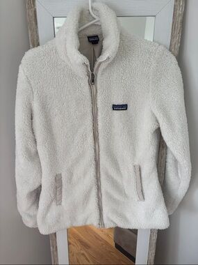Patagonia Off-White Plush Fleece Zip Jacket